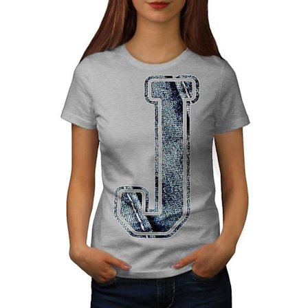 Bokstaven J Jeans Mode T-shirt för kvinnor