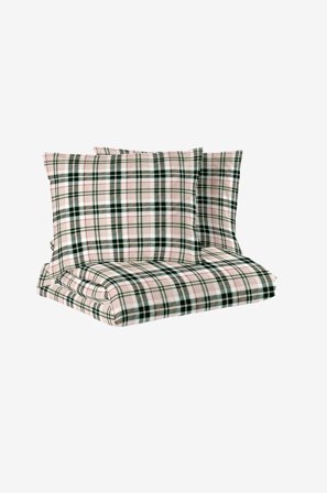 Redlunds - Trysil flanell 3-d bädd - Grön - Påslakanset - 220X210 - Från Homeroom