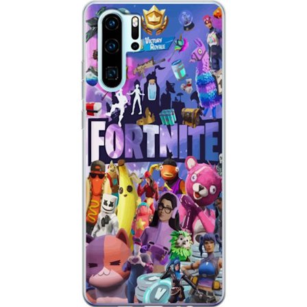 Yhteensopiva Puhelinkuori Huawei P30 Pro Fortnite kollaasi Victory Royale hahmot skins aarteet värikäs Fortnite pelaamisen suunnittelu