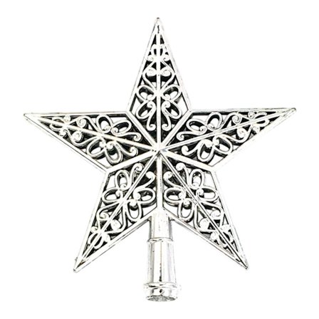 Juletrepynt Glitterende Uthulet PVC Stjerne Juletre Topp Ornament