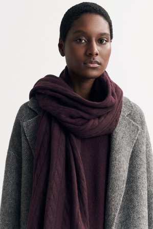 Soft Goat - Cable Knit Scarf - Cashmere scarf - One Size - Mulberry
