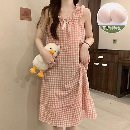 Sommer Ærmeløs Natkjole Kvinder Blomsterprintet Natkjole Japansk Koreansk Stil Tynd Badekåbe Pyjamas Nattøj Loungewear