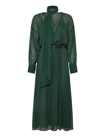 Mango | Printed Dress With Foulard | S