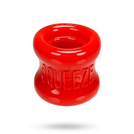 Squeeze Soft Grip Ballstretcher Red - Vuxen.se - Penisringar