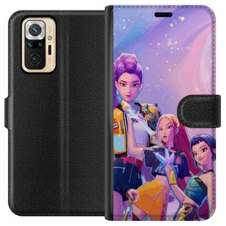 Kompatibelt Lommeboketui til Xiaomi Redmi Note 10 Pro Futuristiske popdamer i neonfarger med magiske detaljer mot en drømmeaktig galaksebakgrunn