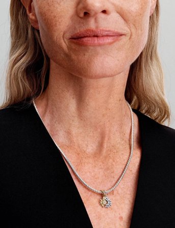 Pandora Sun And Moon Sterling Silver And 14K Gold-Plated Splittable Dangle With Clear Cubic Zirconia - Gold - ONE SIZE