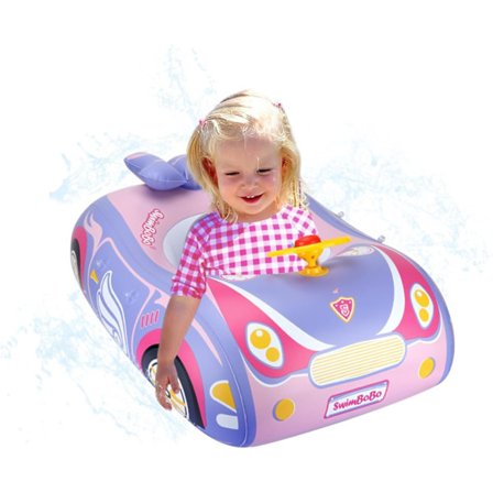 Baby Pool Float, 3D Bil Svømme Float til Småbørn, Kraftige Baby Floaties til Svømmebassiner – Sikker for Drenge & Piger i Alderen 1-4 År