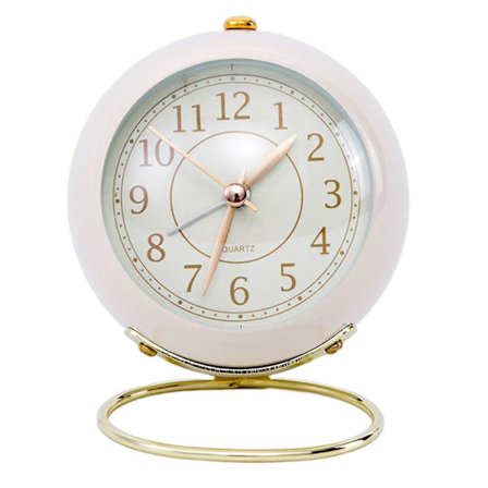 Høy lydvekkerklokke med batteridrift, ingen tikking, stille, analog bordklokke for studenter, stue
