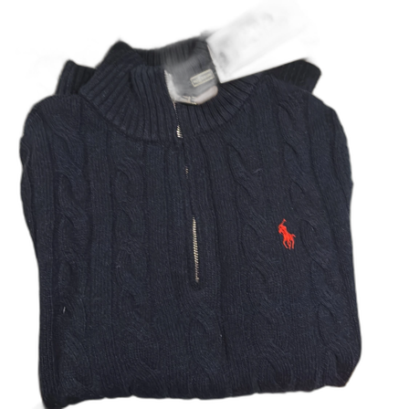 Ny Ralph lauren kabelstickad quarterzip