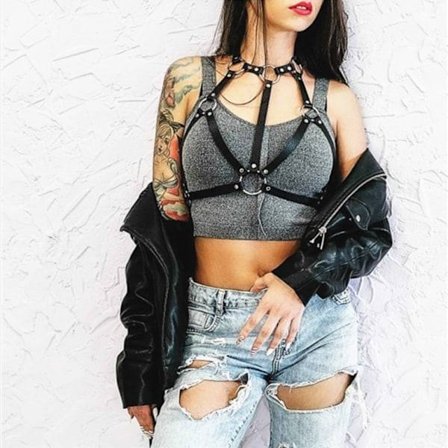 Naisten rintaliivien olkaimeton body nahkainen sukkanauhavyö