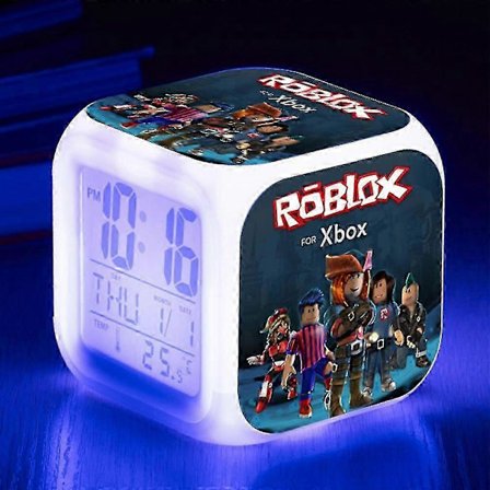 Roblox Print Digital Vækkeur 7 Farveskiftende Natlampe LED Display Sengelampe Boligindretning Børnelegetøjsgaver [HK]