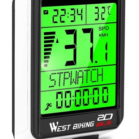 Sykkelcomputer sykkelcomputer trådløs vanntett stor LCD-skjerm KLB
