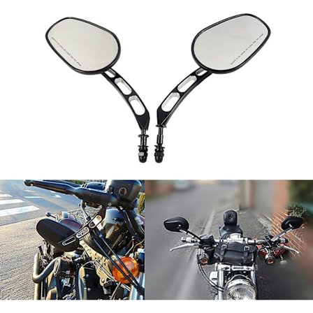 8mm Bakspelspeglar för Motorcykel, Sidomonterade, för Road King Sportster Street Bob Fxdb Fat Boy Iron 883 Xl883n 1200 Custom Xl1200c Electra Glide 