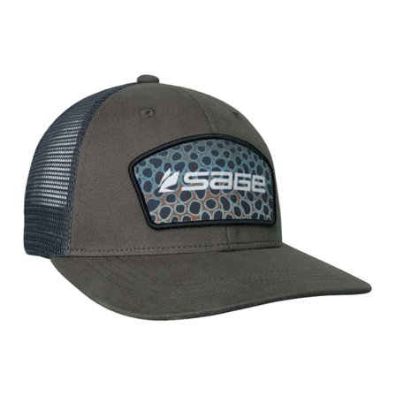 Sage Patch Trucker Green - Brown Trout One Size