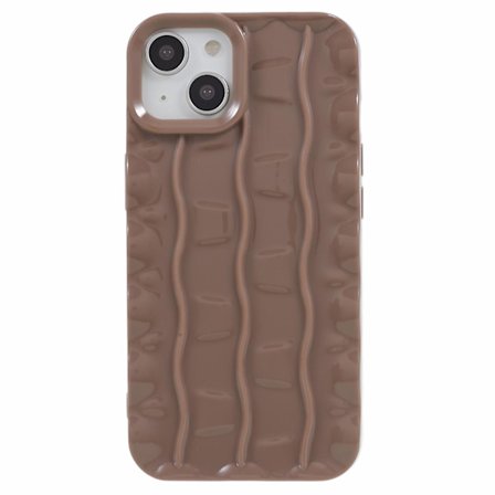 För Iphone 13 Soft Tpu Case 3d randigt mönster Anti-halk bakre cover
