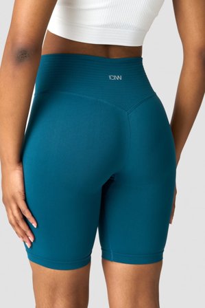 ICANIWILL - Define Seamless V-shape Biker Shorts Teal Blue - Dame - ICIW