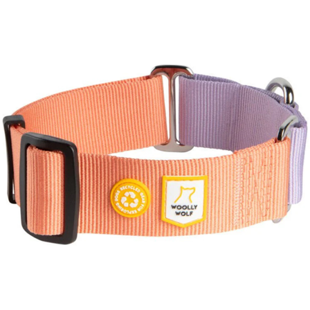 Woolly Wolf Color Block Martingale Collar L (40-65 cm) Salmon Pink Mix