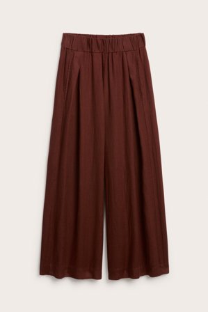 Kappahl | Spodnie z lnu, o szerokim kroju Czerwone wino 2XL | Czerwone wino