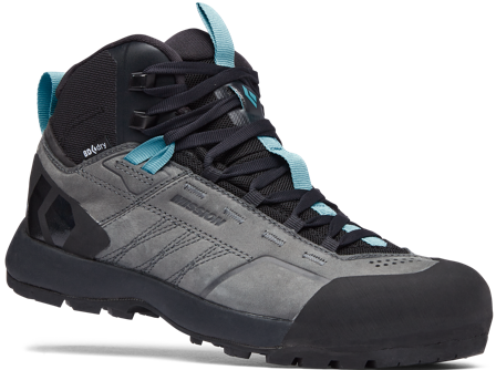 Black Diamond W's Mission Leather Mid WP Approach Shoes Steel Grey/Costal Blue
