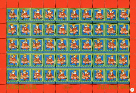 Danmark - Julemærkeark 1968 - Foldet