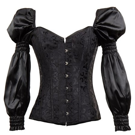 Kvinnors Puffärmar Korsett Topp Vintage Gothic Bustier Kostym