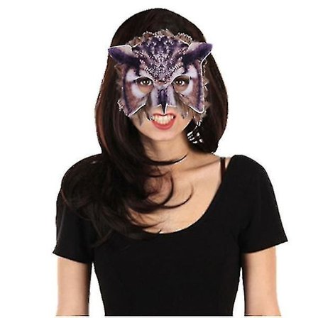 Dyremasker, uglemasker, maskeutstyr for påskefest, halvmaske for Halloween Xixi