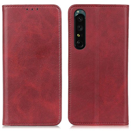 Äkta läder Sony Xperia 1 IV fodral - Röd