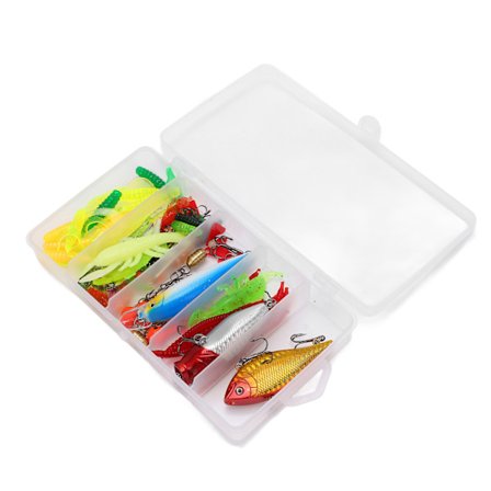 Fiskesæt med Bløde og Hårde Lokkedyr Tackle Kit Minnow Popper Crank Frø Lokkedyr Krog til Bas Gedde Fiskeri