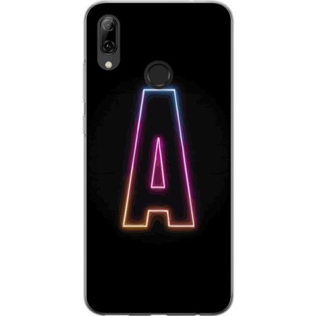 Yhteensopiva Puhelinkuori Huawei Huawei P smart 2019 Minimalistinen neonkirjain A sateenkaarenvärisessä valossa mustaa taustaa vasten modernissa typ