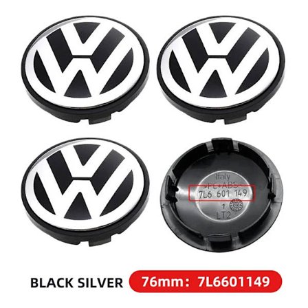 4Pcs 76mm 7L6601149 Car Wheel Center Hub Caps Cover Replacement Accessories For Volkswagen VW R GTI Golf 5 7 Caddy Passat b6 Tiguan