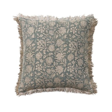 Koristeellinen tyyny 50x50cm puuvillaviskoosi aqua beige