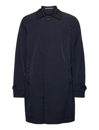 Man Garment Dyed Trench Ohut Pitkä Takki Sininen Tommy Hilfiger Tailored