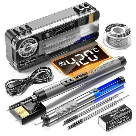 Sladdlös USB Digital Lödkolv Justerbar Temperatur Typ-C Gränssnitt Smart Lödningsverktyg