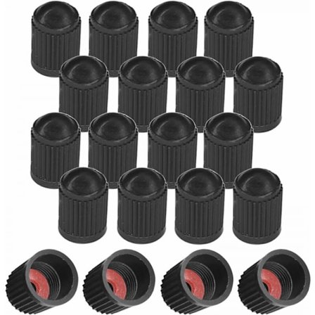 Sett med 20 ventilhetter i plast til Schrader-ventiler for sykkel, motorsykkel, bil