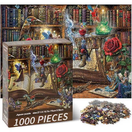 Pussel 1000 bitar konst för vuxna och pojkar, uggla-tema, ett utmanande pussel, för hela familjen