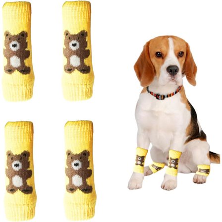 4-pakning Myke Benvarmere for Hund – Strikkede Hundeklær for Valper og Katter