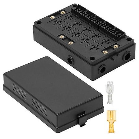 12V Automotive Sikringsrelæboks Universalblok til bil, lastbil - 10 Slot Style Relæholder, 15 Slot A