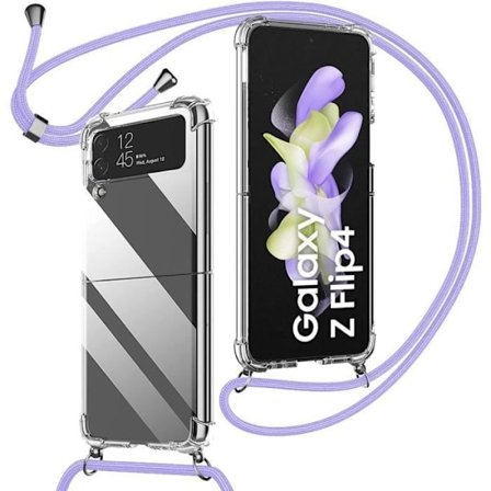 Skyddsskal - BOOLING - för Samsung Galaxy Z Flip 4 - Flexibelt - Lila - Axelrem ingår