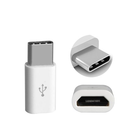 3-pak Micro-USB til USB-C (han) Adapter - HVID