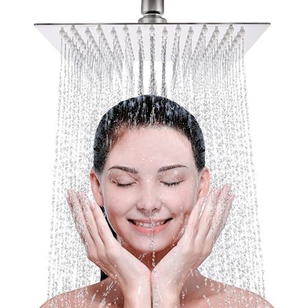 Firkantet Regnbruserhoved - 8 tommer Stor, Overhead Fast Regn