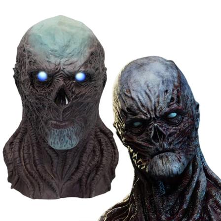 LED Halloween Stranger Things Zombie Monster Mask Cosplay Party Skin Color Blue light blue