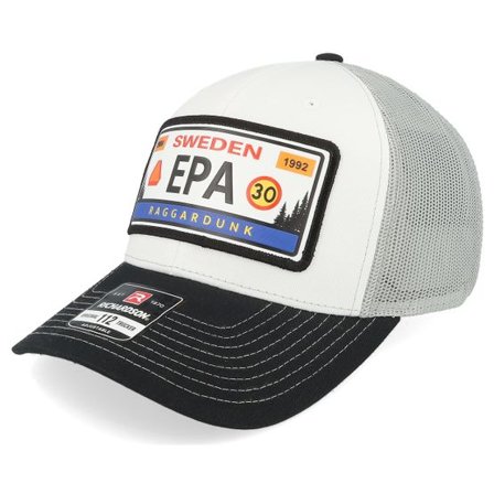 Iconic - Vit trucker Keps - Epa Registreringsskylt White/Aluminium/Black @ Hatstore