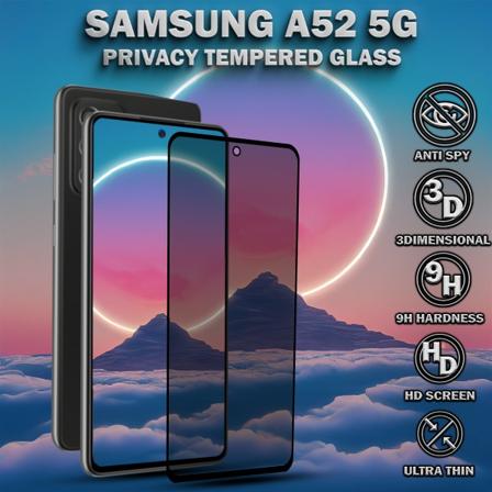 1-Pack Privacy Skärmskydd For Samsung A52 (5G) - Härdat Glas 9H - Super Kvalitet 3D