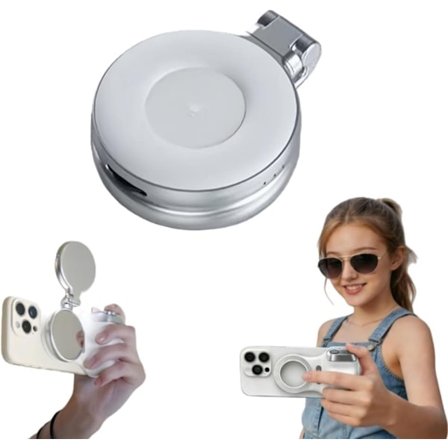 Magnetisk mobilgrep for foto og video, telefonhåndtak med fjernkontroll og fylllys