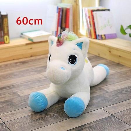 Jättestorlek 110/60 cm Kawaii Unicorn Plyschleksak Mjuk stoppad Populär 60cm blue
