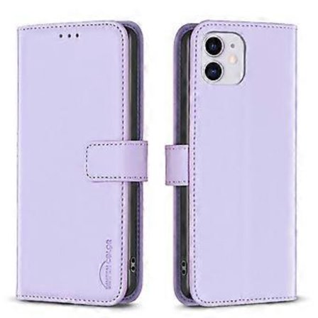 Kompatibel med iPhone 11 Wallet Case med kortpladser Magnetisk lukning Flip Folio Cover - Lyslilla