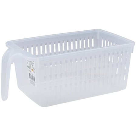 Transparent förvaringskorg med handtag