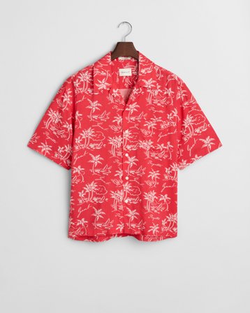GANT Herren Relaxed Fit Hemd mit Insel-Print (XL) Rot Rosa