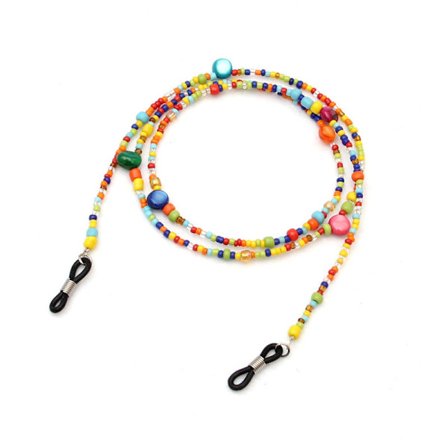 Øjenbril Slide Chains Perlebesatte Briller Solbriller Kæde Snøre Kæde til Halsrem Holder (Flerfarvet)