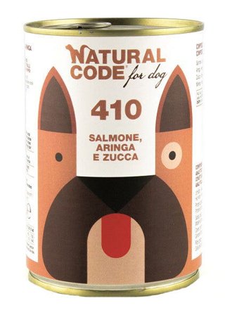 Natural Code For Dog 410 Salmone Aringa Zucca 400g